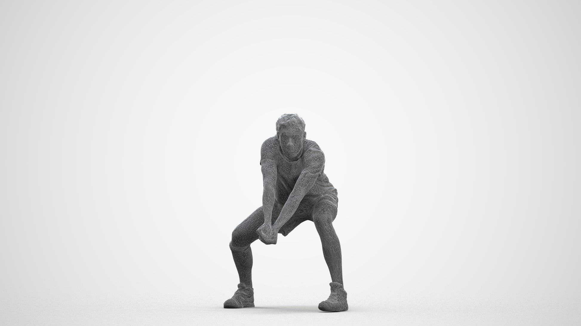 scanned 3D man sport, photogrammetry people for Enscape and V-Ray, three-quarter front view render