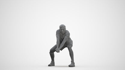 scanned 3D man sport, photogrammetry people for Enscape and V-Ray, three-quarter front view render