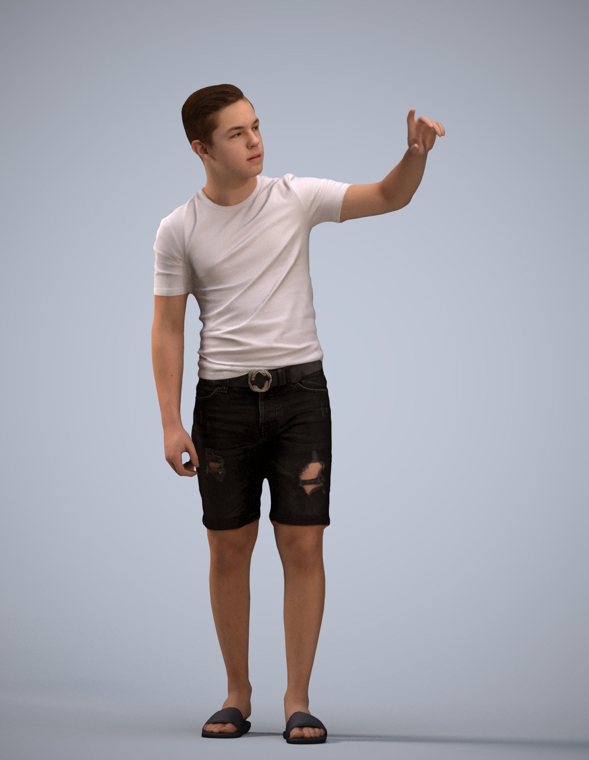 3D scanned boy kids casual, photorealistic archviz people for Enscape and SketchUp