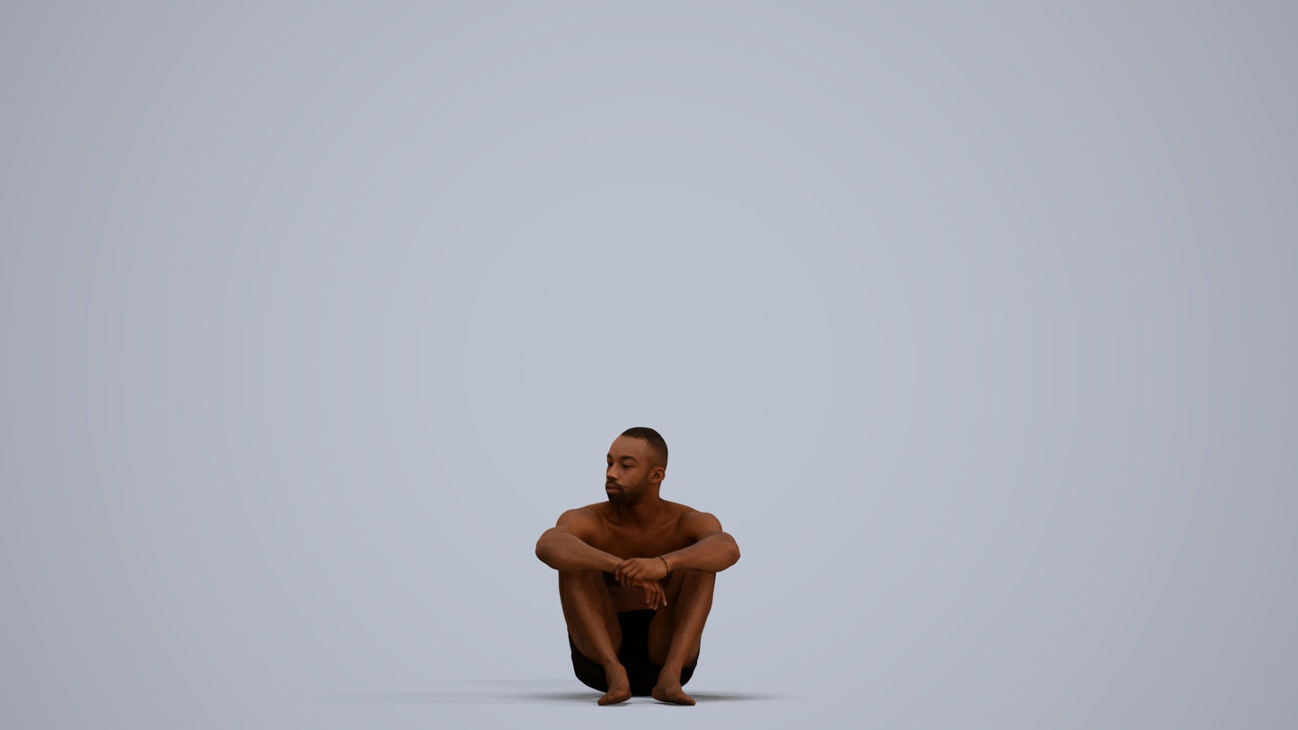 photogrammetry 3D man pool, realistic human model archviz FBX, standing pose render