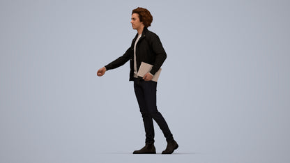photogrammetry 3D man casual mix, realistic human model archviz FBX, top-down view render