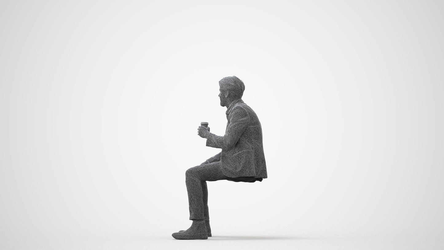 photogrammetry 3D man business, realistic human model archviz FBX, square thumbnail