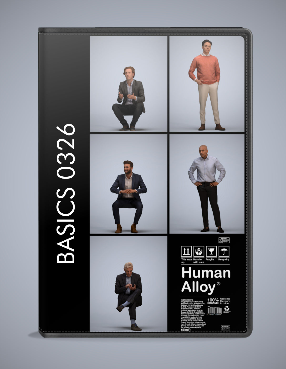 realistic 3D people business set, 5 render-ready models for V-Ray and Corona
