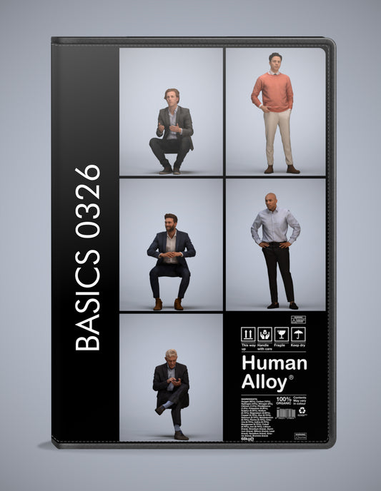 realistic 3D people business set, 5 render-ready models for V-Ray and Corona