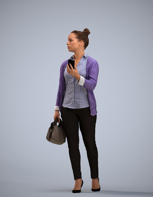realistic 3D people woman business walking, render-ready for V-Ray and Corona, FBX OBJ