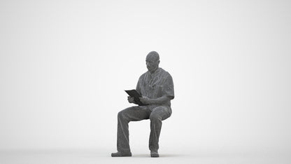 photogrammetry 3D man medical, realistic human model archviz FBX, three-quarter front view render
