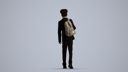 realistic 3D people man kids, render-ready for V-Ray and Corona, FBX OBJ, front view render