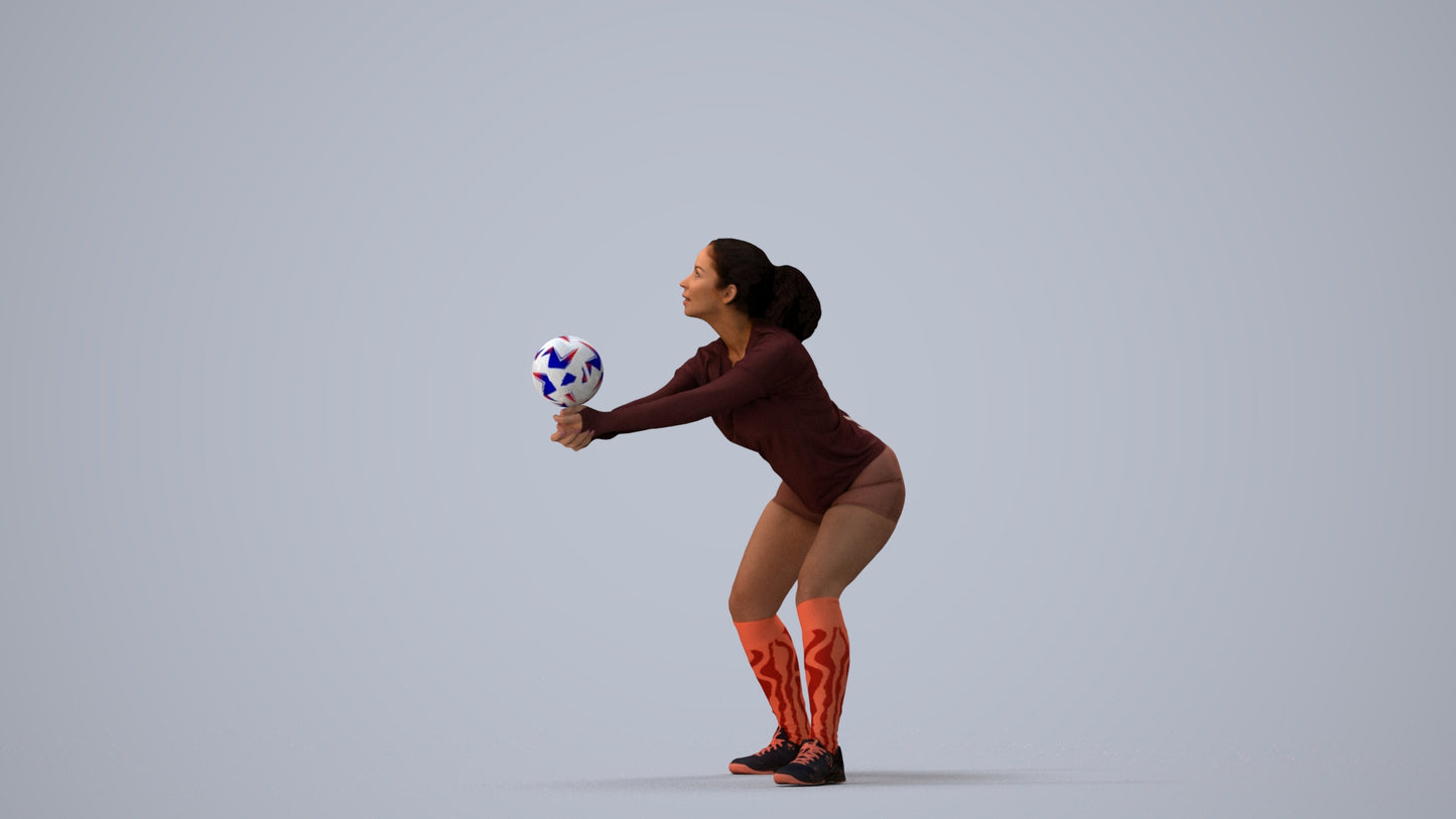 3D scanned woman sport, photorealistic archviz people for Enscape and SketchUp, three-quarter view render