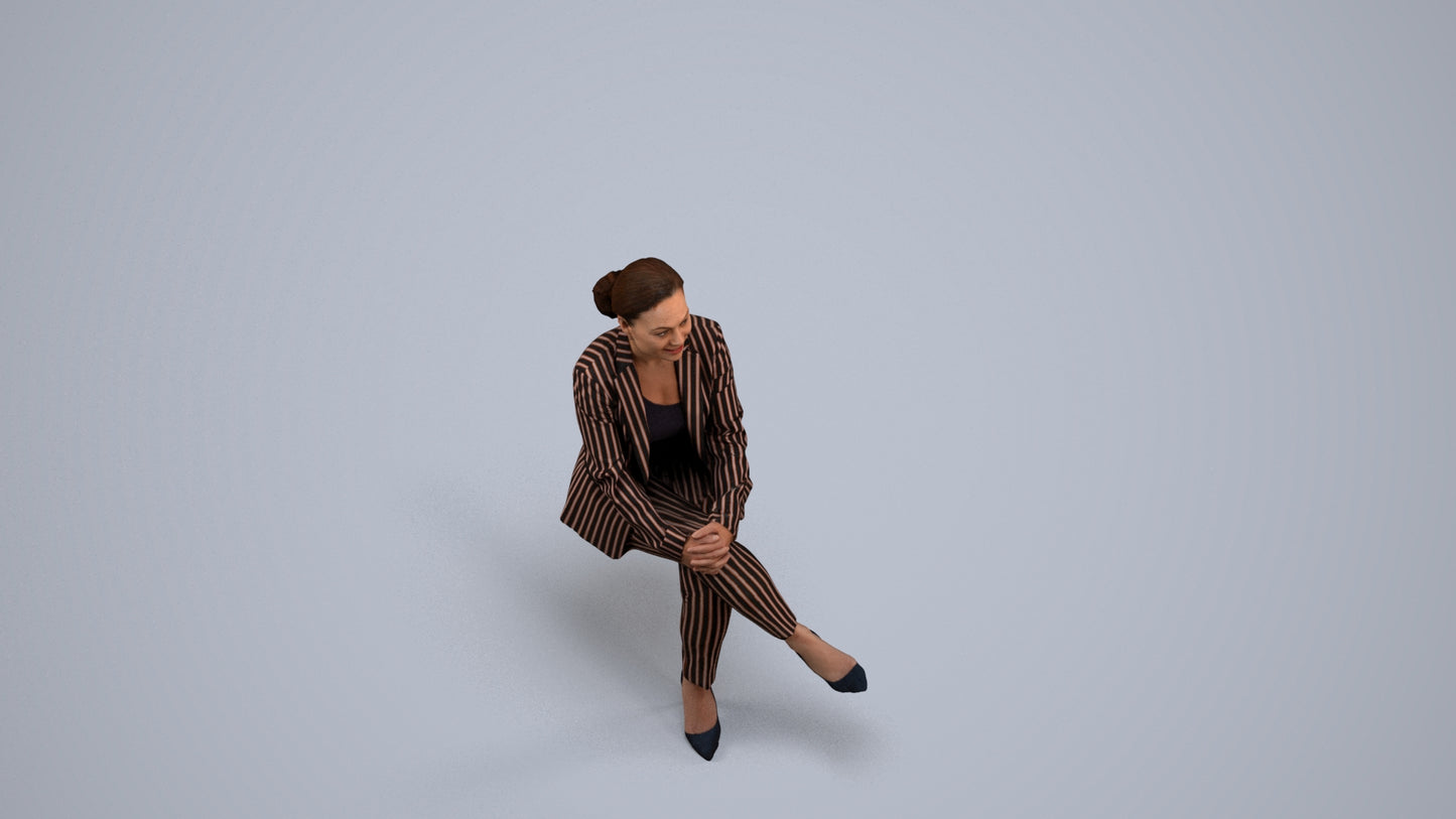 realistic 3D people woman business, render-ready for V-Ray and Corona, FBX OBJ, back view render