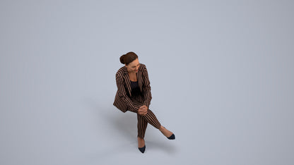 realistic 3D people woman business, render-ready for V-Ray and Corona, FBX OBJ, back view render