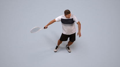 photogrammetry 3D man sport, realistic human model archviz FBX, back view render