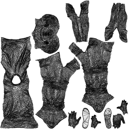 realistic 3D people boy casual kids, render-ready for V-Ray and Corona, FBX OBJ, wireframe top-down view