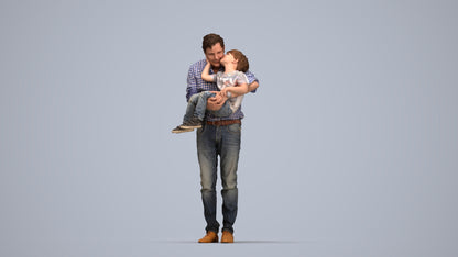 realistic 3D people boy casual kids, render-ready for V-Ray and Corona, FBX OBJ, top-down view render