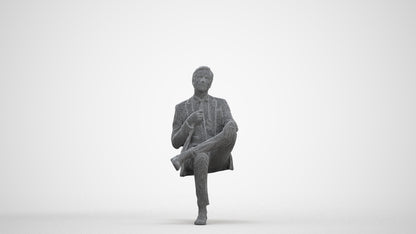 3D people model man business, scanned human for 3ds Max rendering, three-quarter front view render