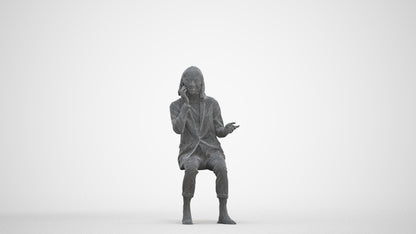 3D human model woman business, photogrammetry scanned person for archviz, three-quarter front view render