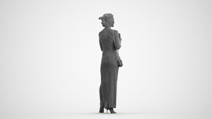 photogrammetry 3D woman formal formalaffairs, realistic human model archviz FBX, wireframe front view