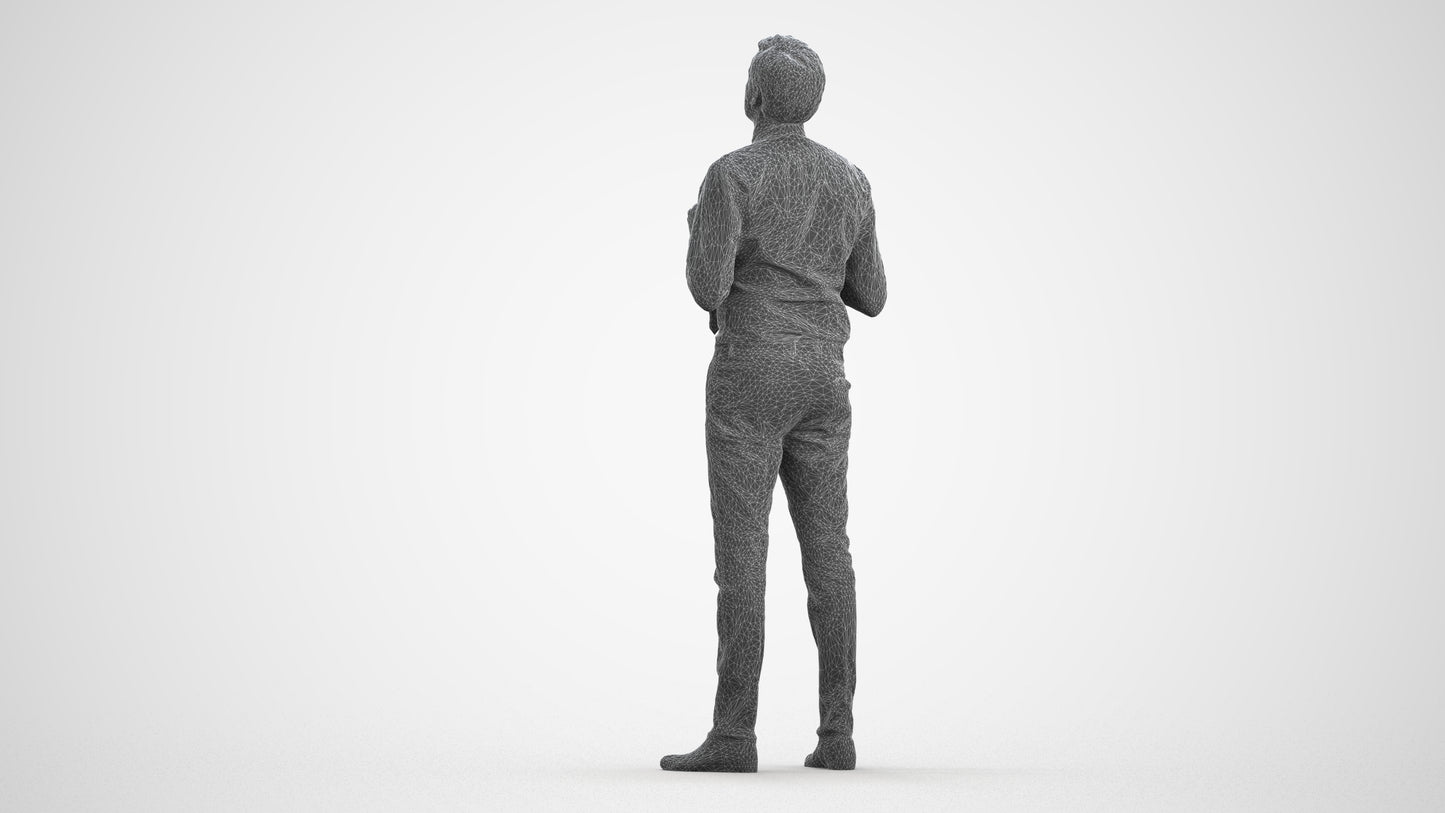 realistic 3D people man business mix, render-ready for V-Ray and Corona, FBX OBJ, wireframe front view