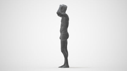 scanned 3D man bathroom, photogrammetry people for Enscape and V-Ray, square thumbnail