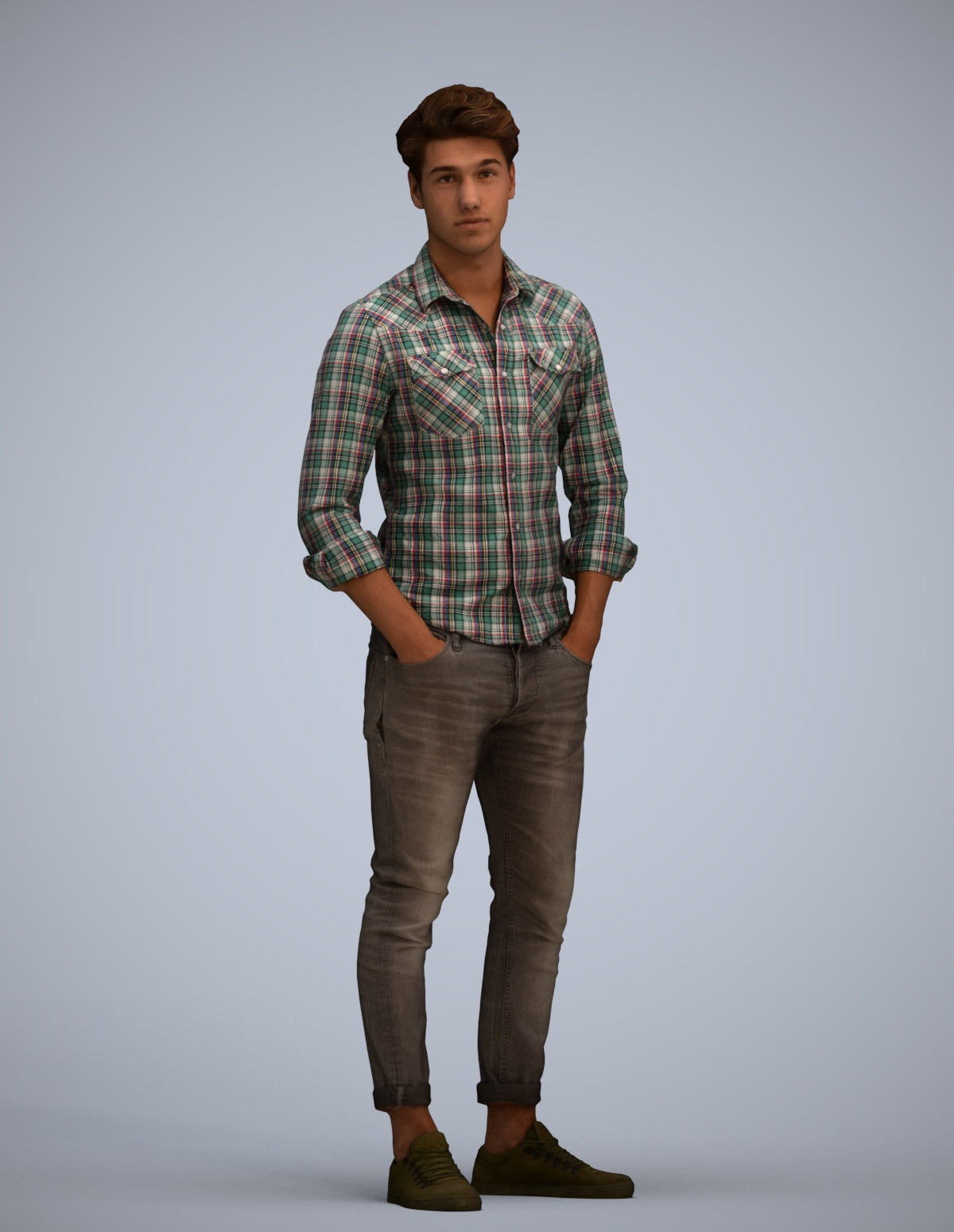 3D scanned man mix casual, photorealistic archviz people for Enscape and SketchUp