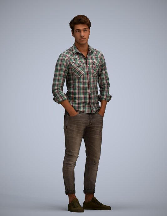 3D scanned man mix casual, photorealistic archviz people for Enscape and SketchUp