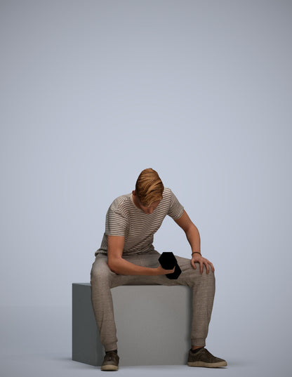 photogrammetry 3D man casual sport, realistic human model archviz FBX