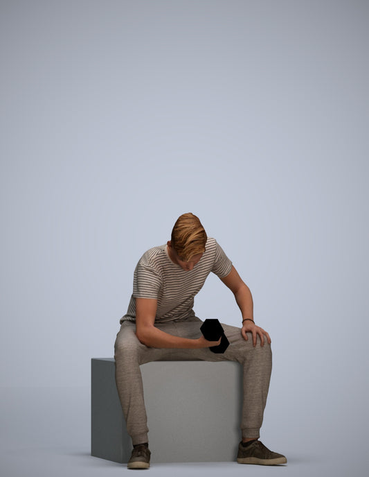 photogrammetry 3D man casual sport, realistic human model archviz FBX