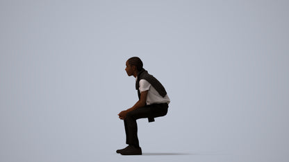 realistic 3D people boy kids, render-ready for V-Ray and Corona, FBX OBJ, three-quarter view render