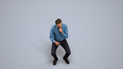 photogrammetry 3D man business, realistic human model archviz FBX, back view render