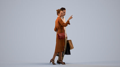 photogrammetry 3D man casual shopping, realistic human model archviz FBX, side view render