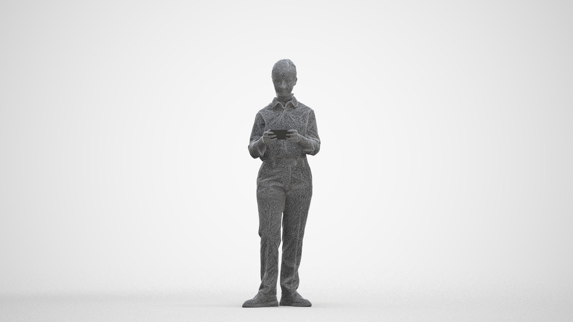 3D scanned girl kids, photorealistic archviz people for Enscape and SketchUp, three-quarter front view render