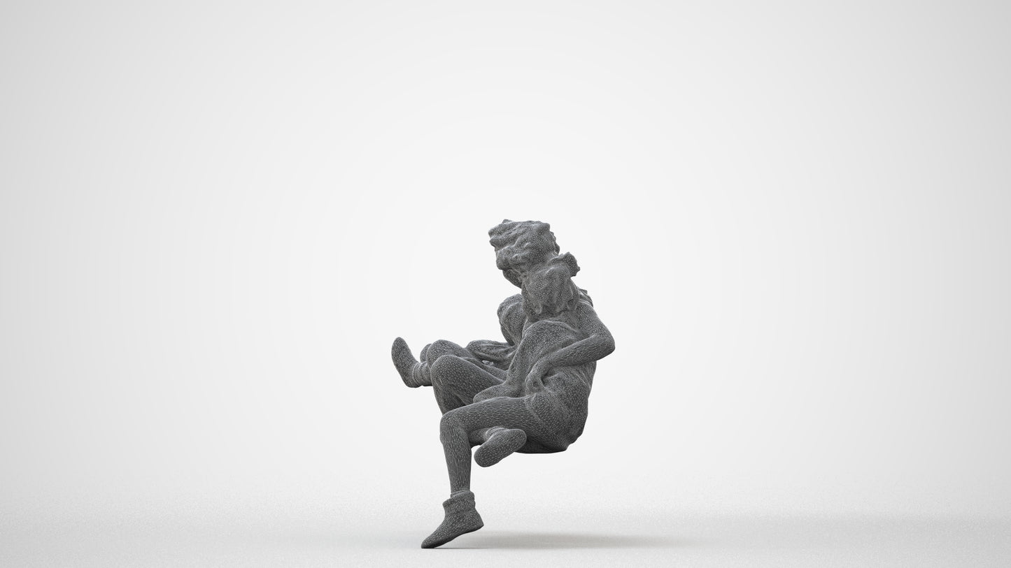 realistic 3D girl casual kids, scanned archviz people for Blender and 3ds Max, square thumbnail