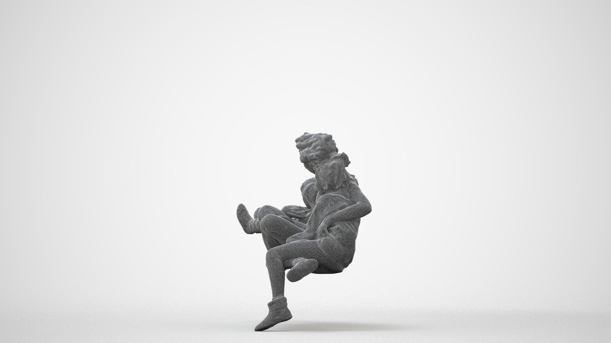realistic 3D girl casual kids, scanned archviz people for Blender and 3ds Max, square thumbnail