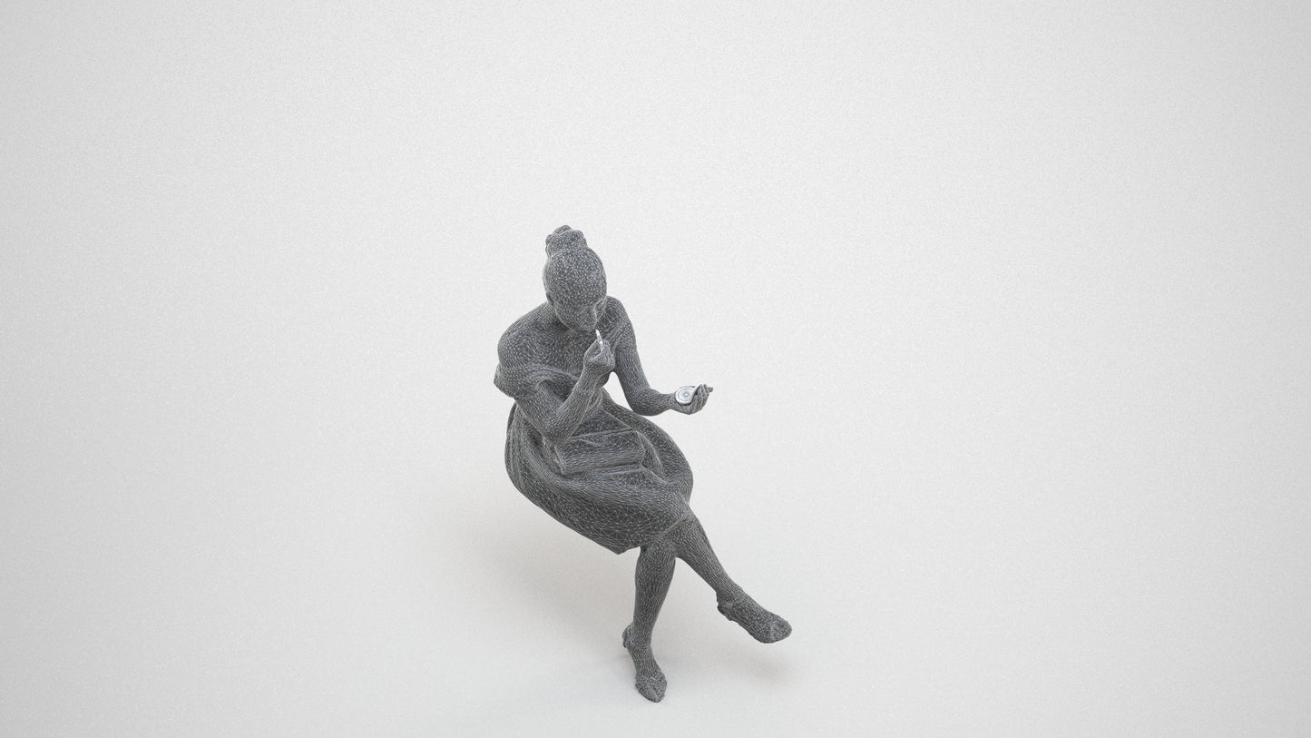 realistic 3D human woman formal formalaffairs, archviz people FBX OBJ for Blender, wireframe three-quarter view