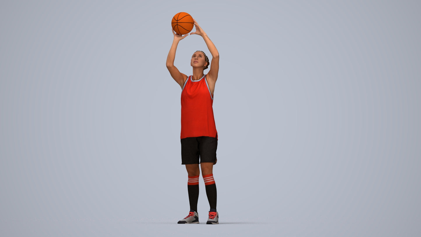 photogrammetry 3D woman sport, realistic human model archviz FBX, top-down view render