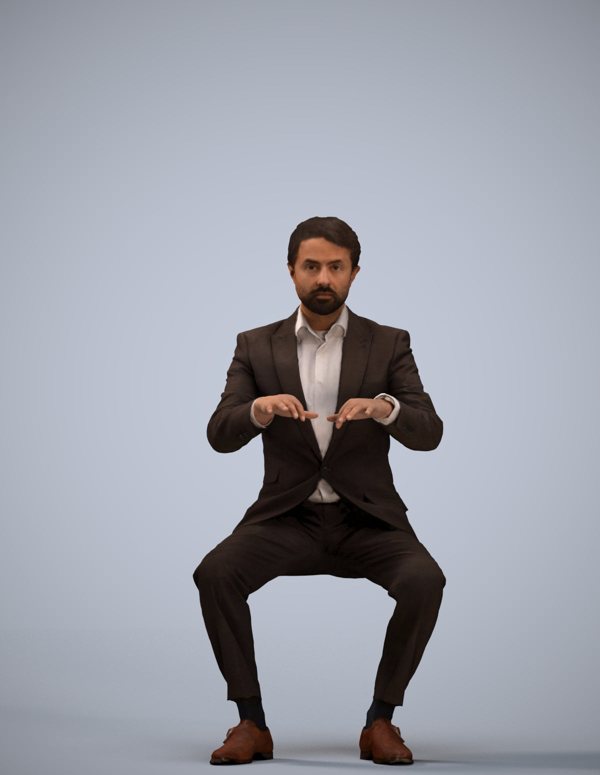scanned 3D man business, photogrammetry people for Enscape and V-Ray
