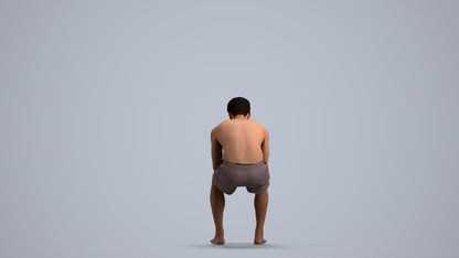 scanned 3D man pool, photogrammetry people for Enscape and V-Ray, front view render