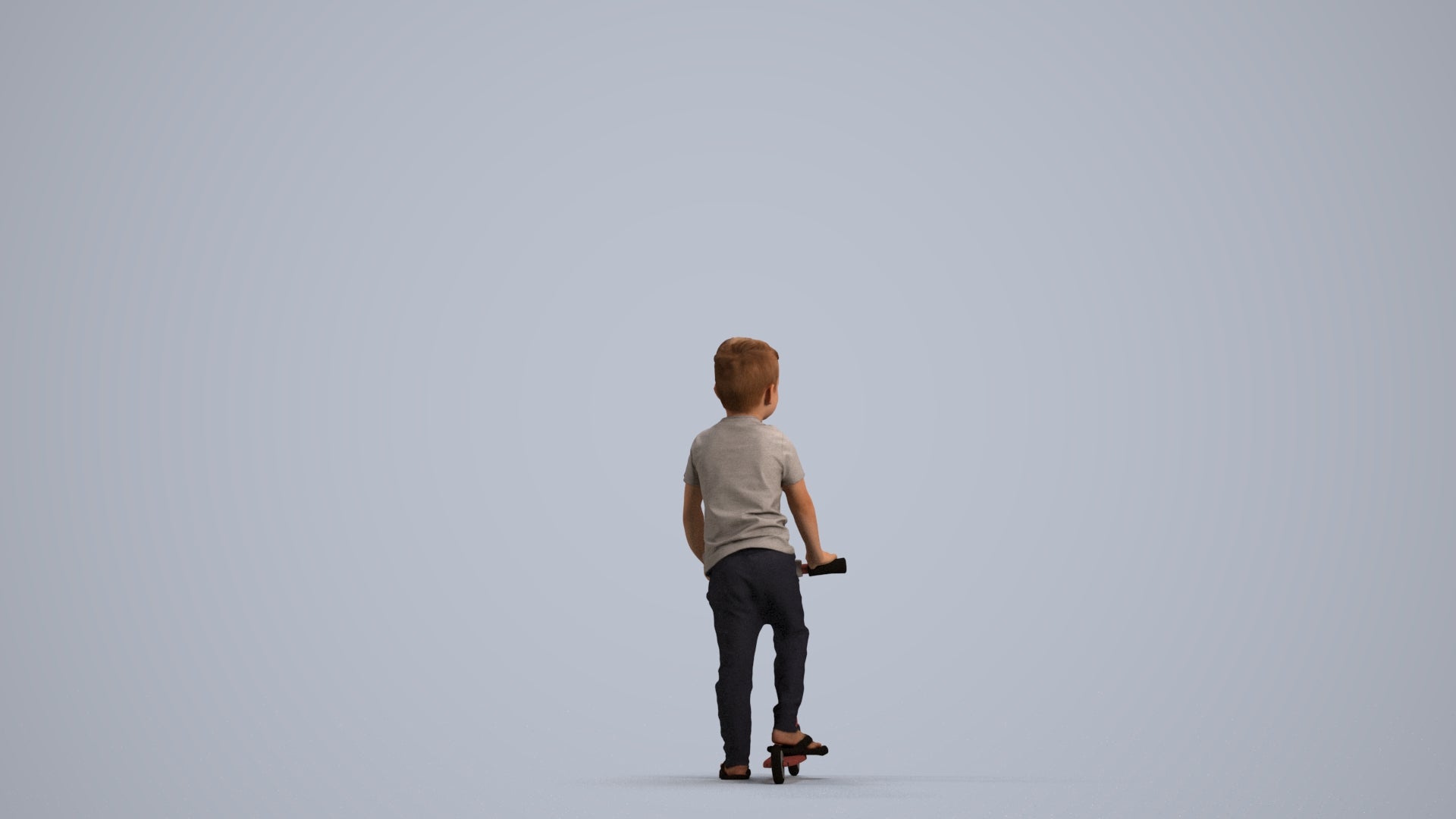 3D people model boy casual kids, scanned human for 3ds Max rendering, front view render