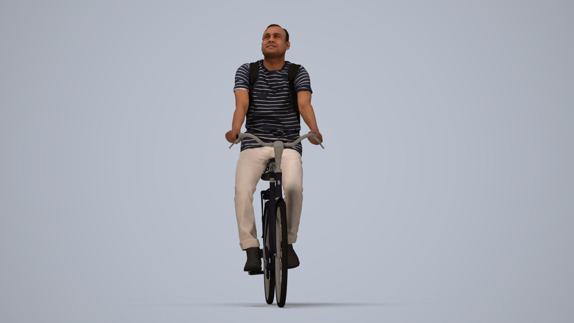 photogrammetry 3D man casual sitting, realistic human model archviz FBX, top-down view render