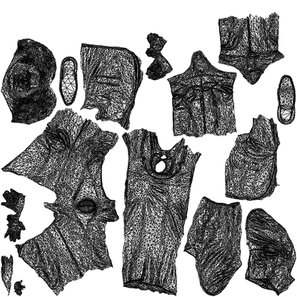 scanned 3D man business, photogrammetry people for Enscape and V-Ray, wireframe top-down view