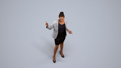 photogrammetry 3D woman business, realistic human model archviz FBX, back view render