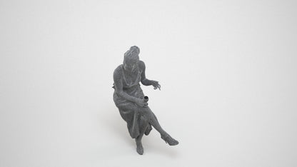 3D scanned woman formalaffairs formal, photorealistic archviz people for Enscape and SketchUp, wireframe three-quarter view