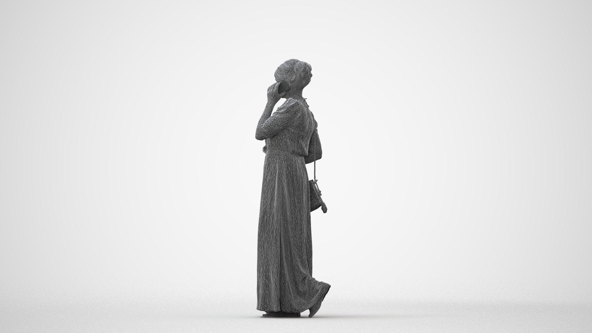 3D scanned woman standing casual, photorealistic archviz people for Enscape and SketchUp, square thumbnail