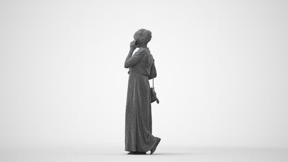3D scanned woman standing casual, photorealistic archviz people for Enscape and SketchUp, square thumbnail