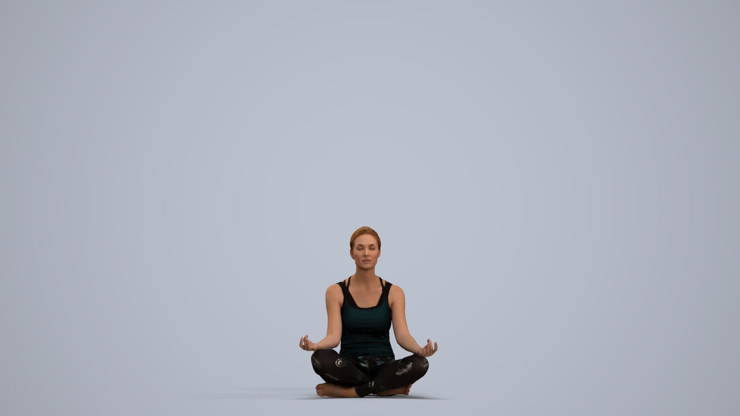 3D people model woman sport, scanned human for 3ds Max rendering, standing pose render
