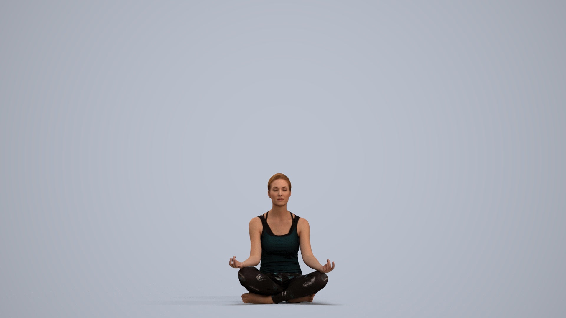 3D people model woman sport, scanned human for 3ds Max rendering, standing pose render