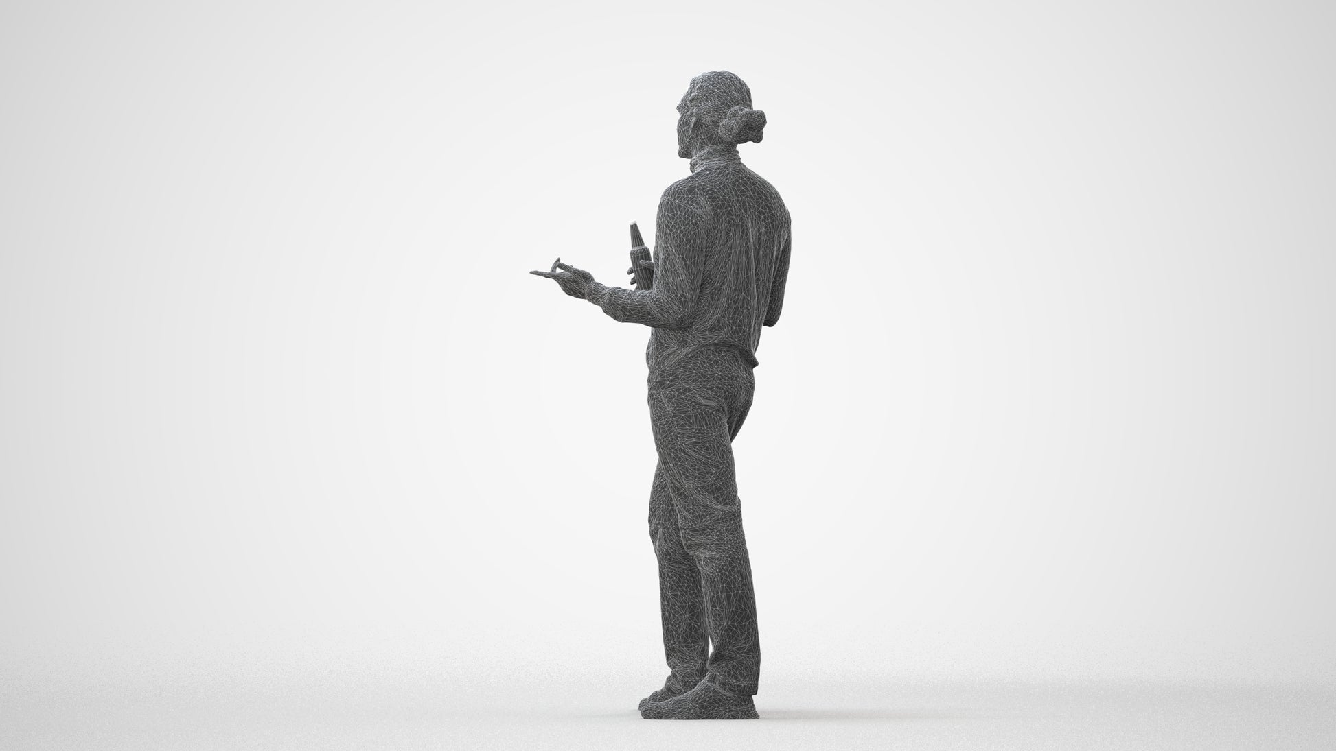 photogrammetry 3D man casual standing, realistic human model archviz FBX, square thumbnail