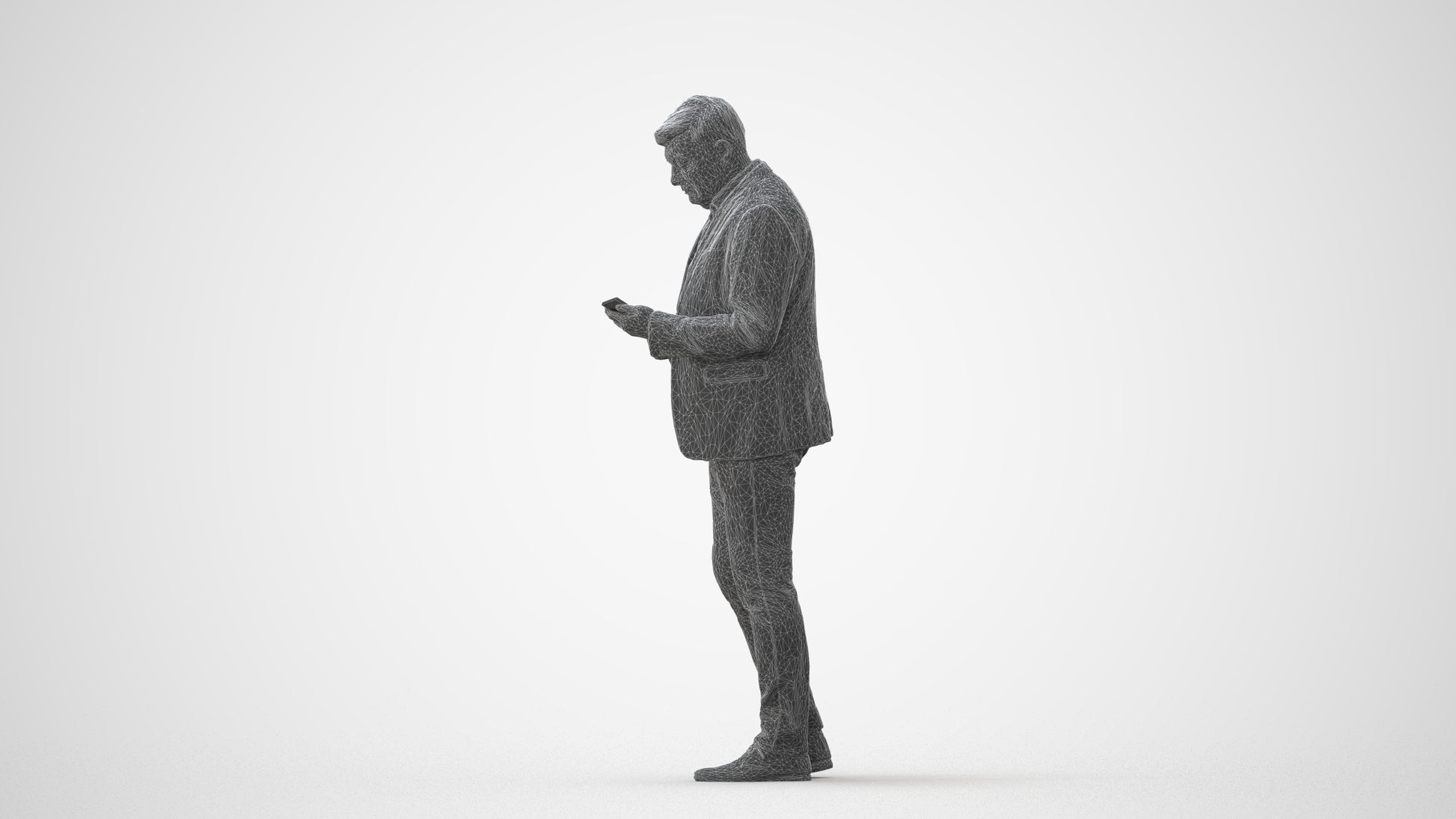 scanned 3D man business standing, photogrammetry people for Enscape and V-Ray, square thumbnail