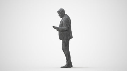 scanned 3D man business standing, photogrammetry people for Enscape and V-Ray, square thumbnail