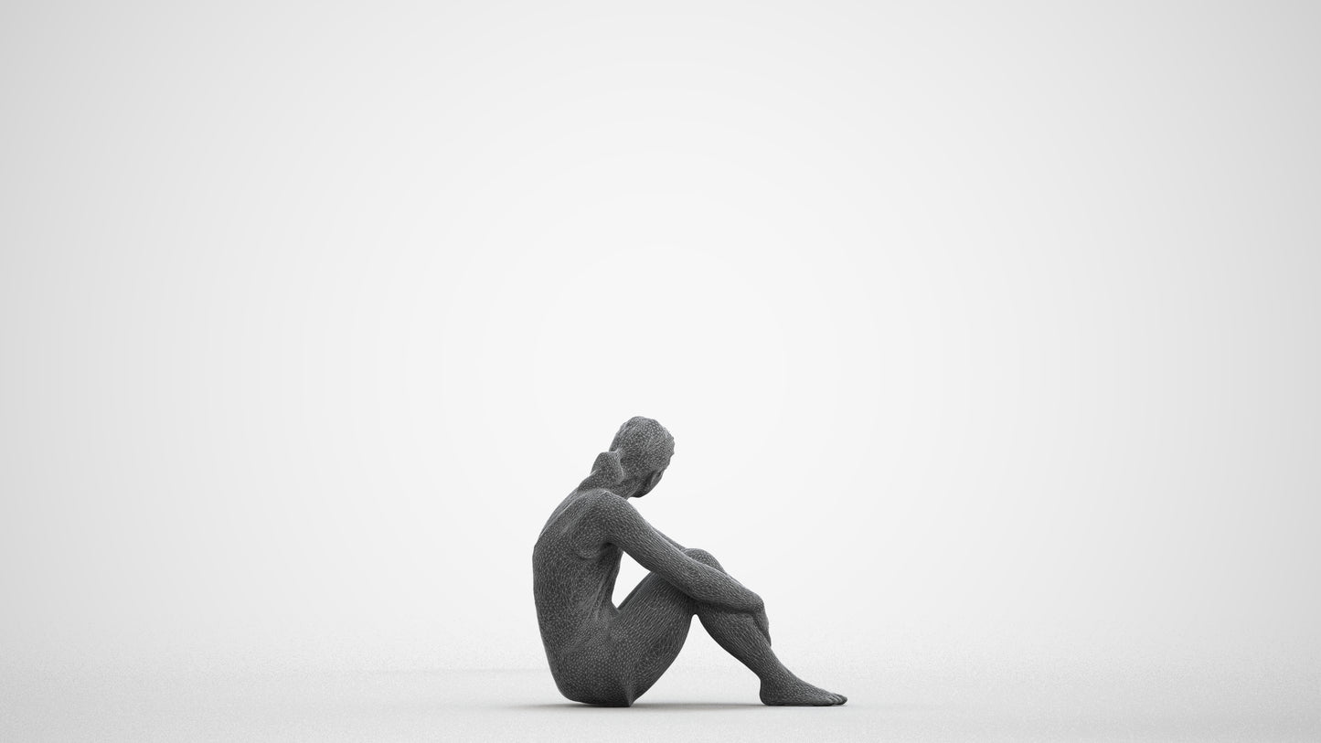 photogrammetry 3D woman sport pool, realistic human model archviz FBX, wireframe front view