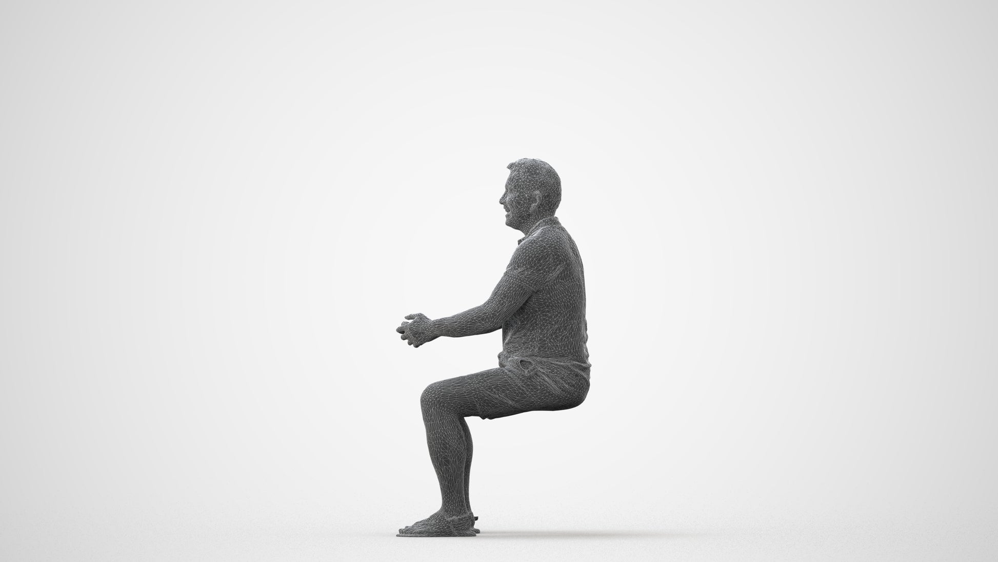 realistic 3D people man casual sitting, render-ready for V-Ray and Corona, FBX OBJ, square thumbnail